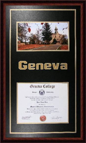 Geneva College Diploma Frame
