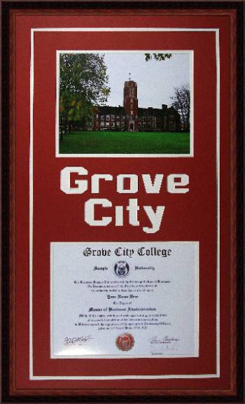 Grove City Diploma Frame
