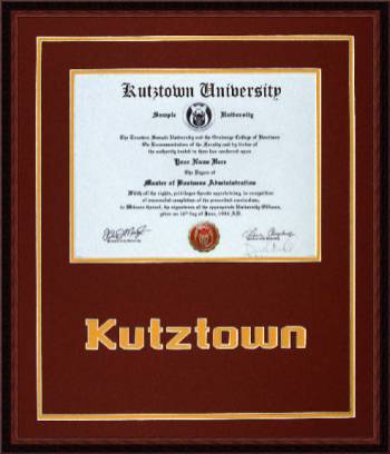 Kutztown University Diploma Frame