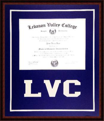 Lebanon  Valley College Diploma Frame