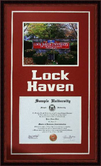 Lock Haven University Diploma Frame